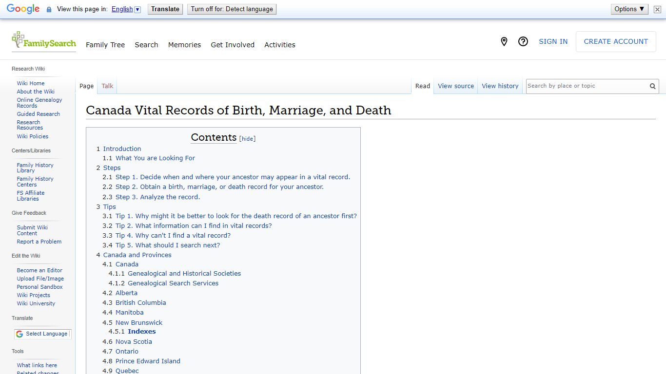 Canada Vital Records of Birth, Marriage, and Death